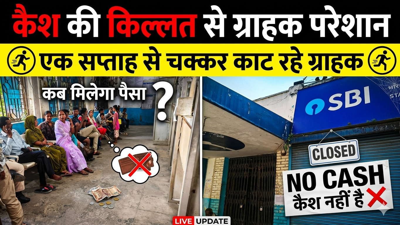उदाकिशुनगंज एसबीआई शाखा में पिछले कई दिनों से राशि निकासी की आस में परेशान बैठे महिला और पुरुष ग्राहक
