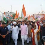 मुख्यमंत्री सहित बड़ी संख्या में युवा, मातृशक्ति एवं स्थानीय नागरिक तिरंगा लेकर प्रगति पथ यात्रा में हुए शामिल